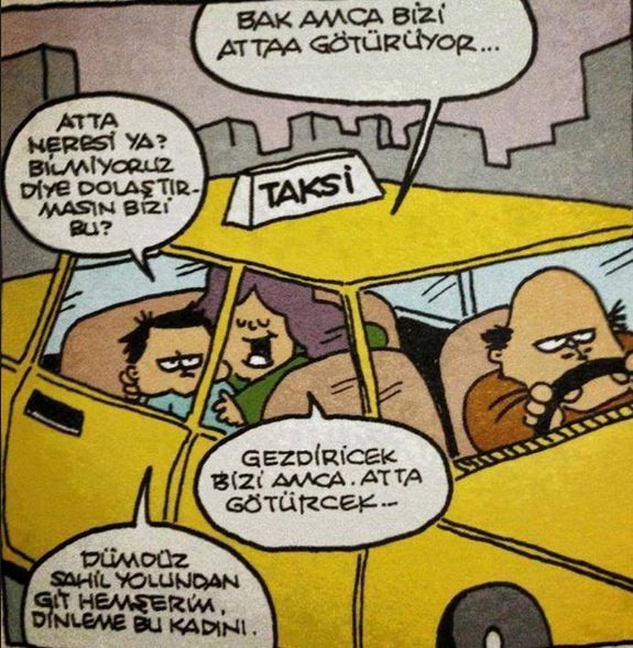 komik taksici karikatürü